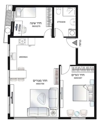 3 חדרים