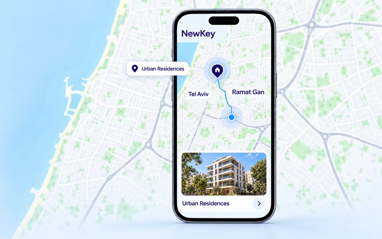 מפת פרויקטים אינטראקטיבית בישראל באתר NewKey.co.il