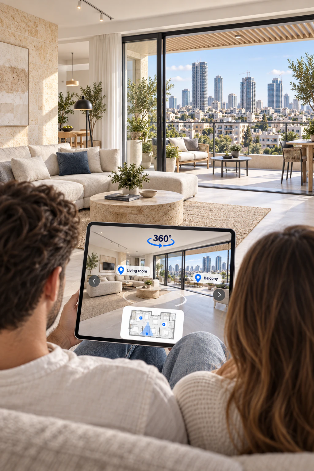Interactive 360-degree tour of a residential apartment