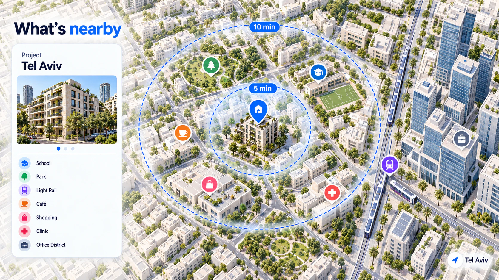 Neighbourhood map for a new development in Israel