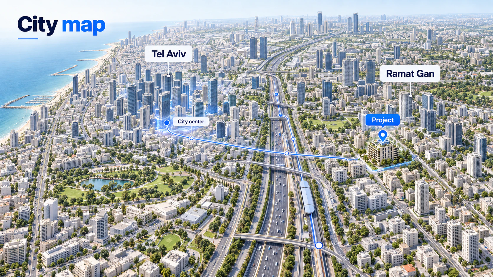 City map showing a NewKey residential development